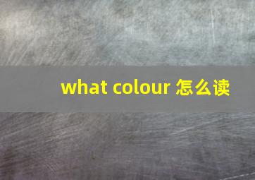 what colour 怎么读